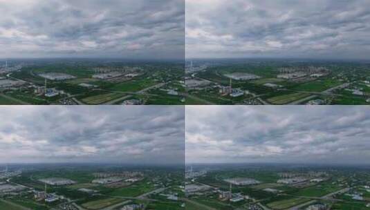 中国东部平原蓝天白云延时航拍高清在线视频素材下载