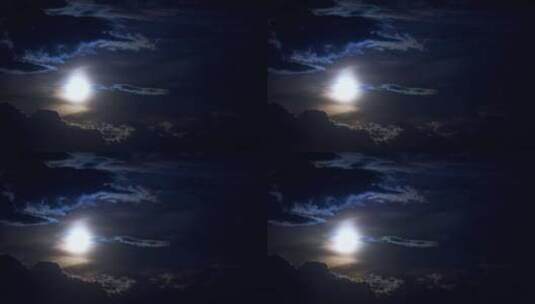 夜晚月色实拍空境高清在线视频素材下载