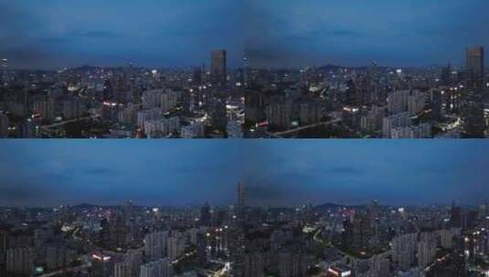 深圳后海腾讯滨海大厦夜景航拍高清在线视频素材下载