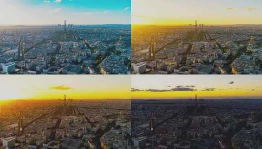 巴黎城市景观延时高清在线视频素材下载