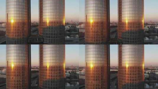 空中拍摄高层办公楼高清在线视频素材下载