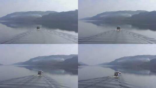 苏格兰奥古斯都堡附近尼斯湖上的尼斯河旅游船高清在线视频素材下载