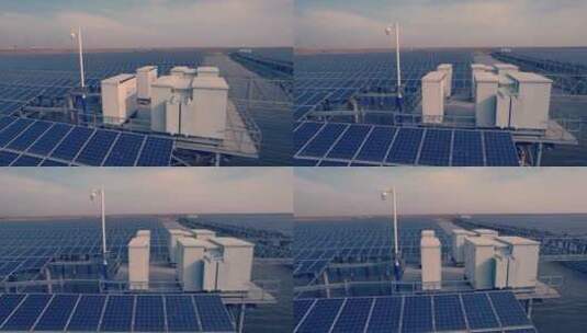海上太阳能光伏发电站高清在线视频素材下载