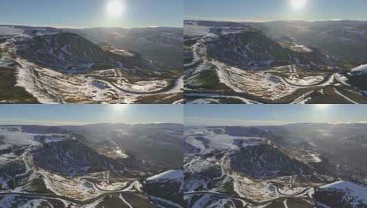 高原雪山航拍高清在线视频素材下载