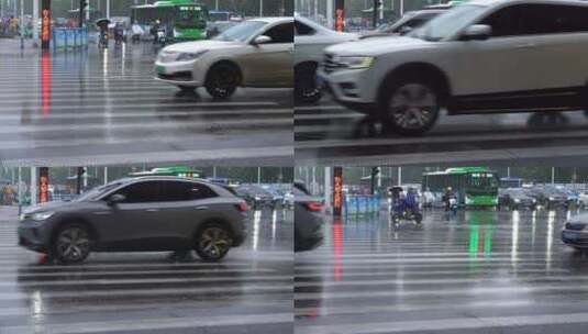 雨天 下雨 城市风光 写意 台风 雨中景色高清在线视频素材下载