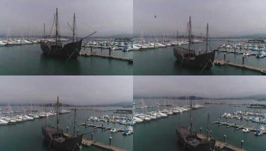 港口的旧船高清在线视频素材下载