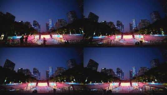 广州珠江新城花城广场夜景 地下商场高清在线视频素材下载