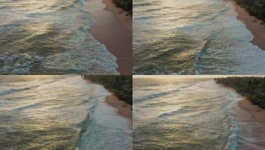 日落时沙滩上的波浪高清在线视频素材下载