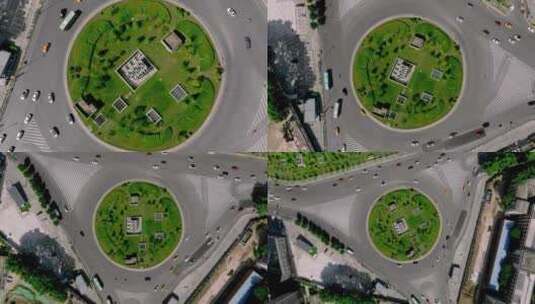 航拍西安城市西部国际广场高清在线视频素材下载