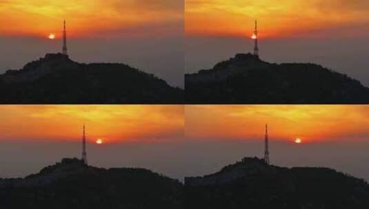 初秋的泰山，云海日出，晚霞夕照高清在线视频素材下载