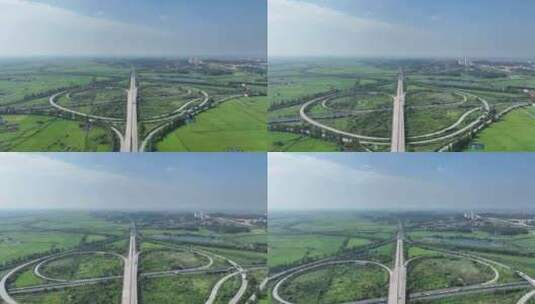 湖北省黄梅县高速公路互通立交航拍视频高清在线视频素材下载