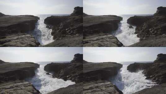 海浪冲击海岸的视频高清在线视频素材下载