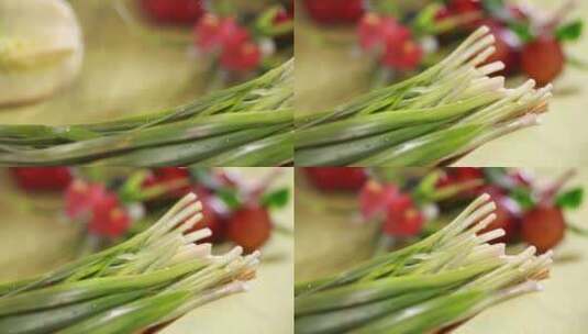 大厨切韭菜蔬菜高清在线视频素材下载