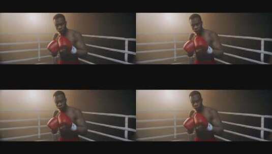 拳击手在擂台上激烈的打斗高清在线视频素材下载