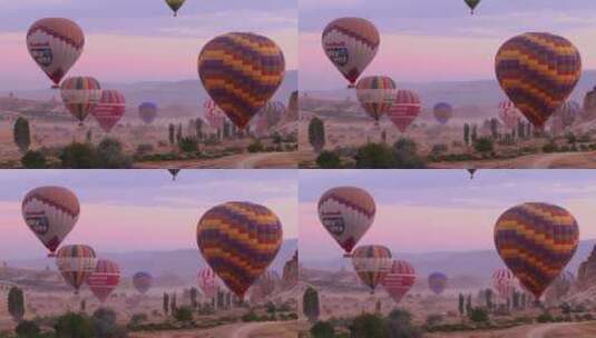 热气球沙漠地面升起高清在线视频素材下载