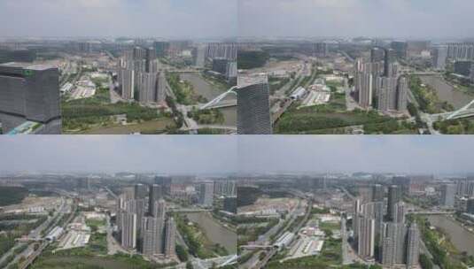 广州南沙城市景观航拍高清在线视频素材下载