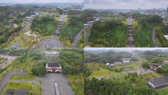 实拍旅拍古寺苔癣细雨屋檐滴水拍打岩石朝圣高清在线视频素材下载