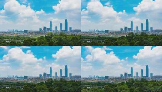广西南宁东盟商务区城市全景延时摄影高清在线视频素材下载