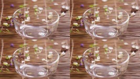 透明反光玻璃碗餐具高清在线视频素材下载