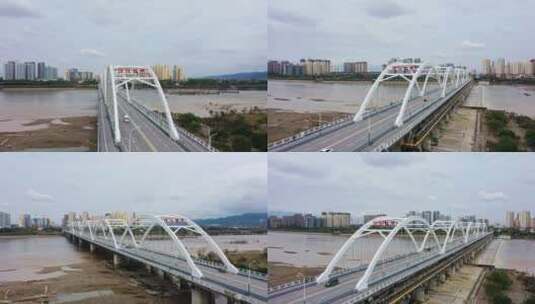 陕西汉中汉江桥闸合集1高清在线视频素材下载