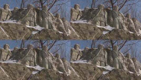 东北抗联雕像高清在线视频素材下载
