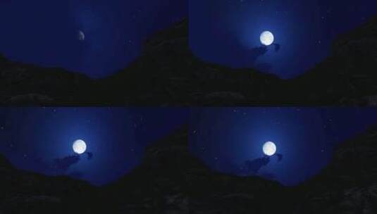 黑暗天空中的明月和星夜高清在线视频素材下载