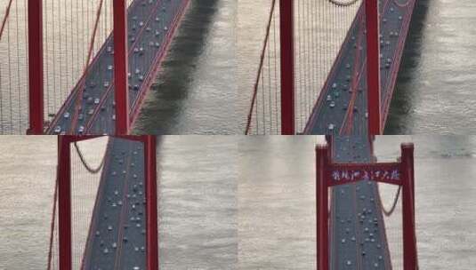 武汉鹦鹉洲长江大桥环绕上摇镜头，2022最新高清在线视频素材下载