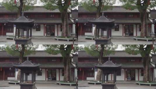 杭州飞来峰三天竺法镜寺建筑高清在线视频素材下载