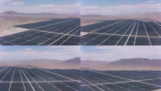 戈壁上大规模太阳能板高清在线视频素材下载
