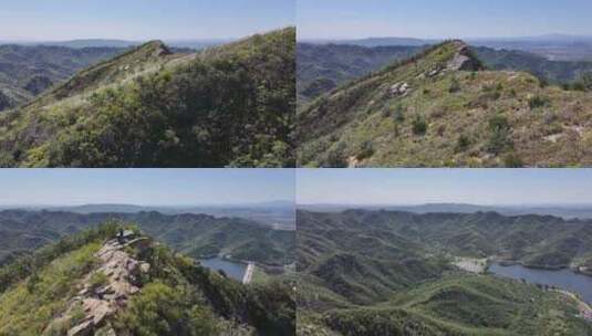 航拍威海里口山里口顶绝望坡秋季山野风景高清在线视频素材下载