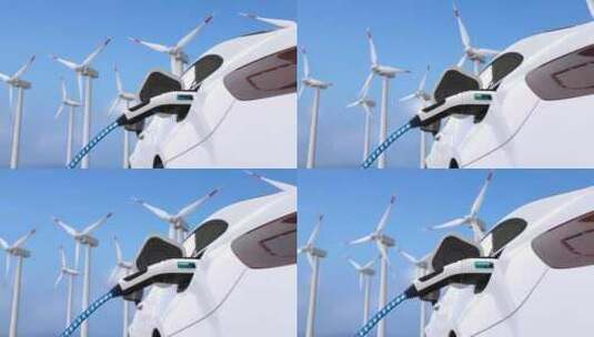 风能新能源汽车充电高清在线视频素材下载