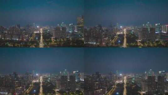 航拍惠州城市夜景延时高清在线视频素材下载