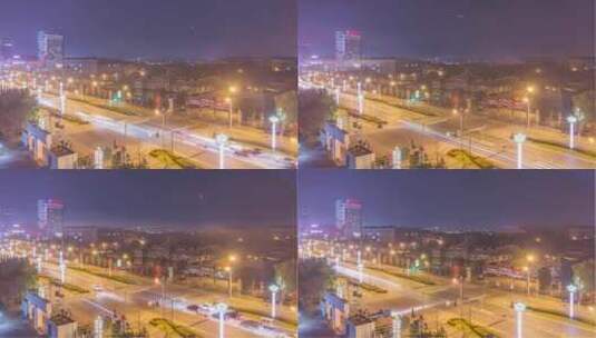 北京市怀柔区中影基地雾霾夜景延时视频高清在线视频素材下载