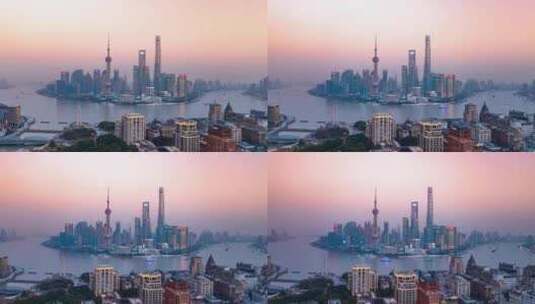 上海外滩早晨日出高清在线视频素材下载