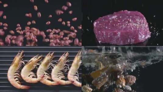 火锅美食各种混合食材烤箱高清在线视频素材下载