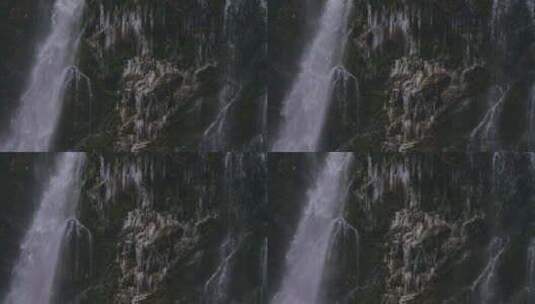 瀑布流水水流冰晶悬崖高清在线视频素材下载