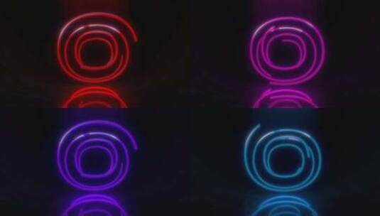 彩色霓虹灯字母O循环动画。高清在线视频素材下载