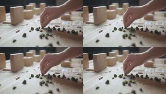 人用植物装饰人造微型模型高清在线视频素材下载