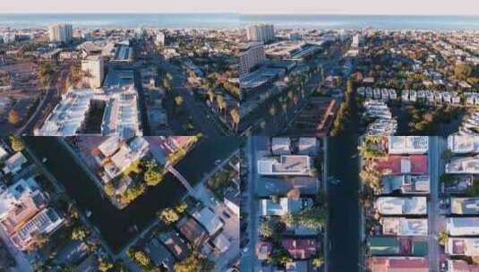 洛杉矶玛丽安德尔雷湾威尼斯运河海滨城市高清在线视频素材下载