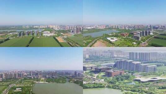 济宁市民公园 文化中心航拍高清在线视频素材下载