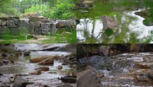 夏日清澈溪水溪流泉水高清在线视频素材下载