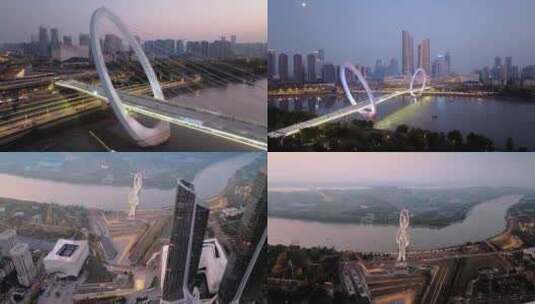 南京_南京眼步行桥003高清在线视频素材下载
