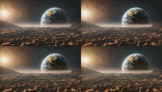 动画背景地球和其他太空行星V4高清在线视频素材下载