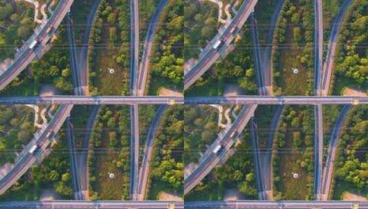 杭州钱塘新区下沙立交桥延时风景视频素材高清在线视频素材下载