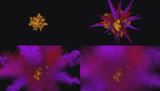 彩色尘埃颗粒爆炸高清在线视频素材下载