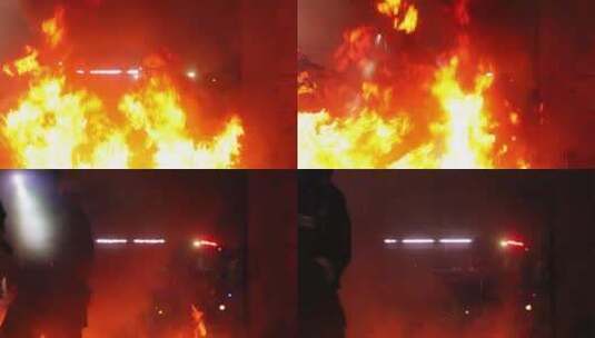 消防员冲进火场高清在线视频素材下载
