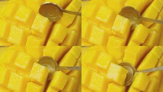 新鲜芒果吃芒果高清在线视频素材下载
