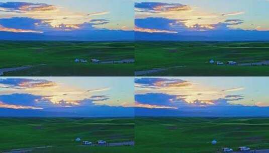 新疆特克斯阔克苏大峡谷日落HDR航拍高清在线视频素材下载