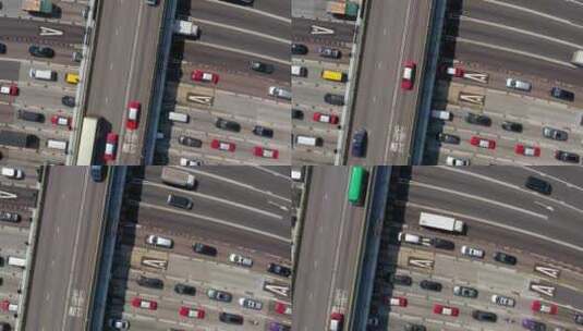香港交通俯视图高清在线视频素材下载