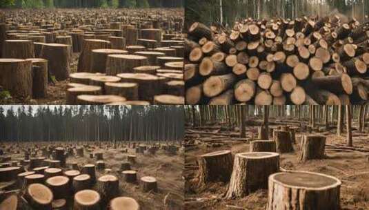 森林破坏 森林砍伐高清在线视频素材下载